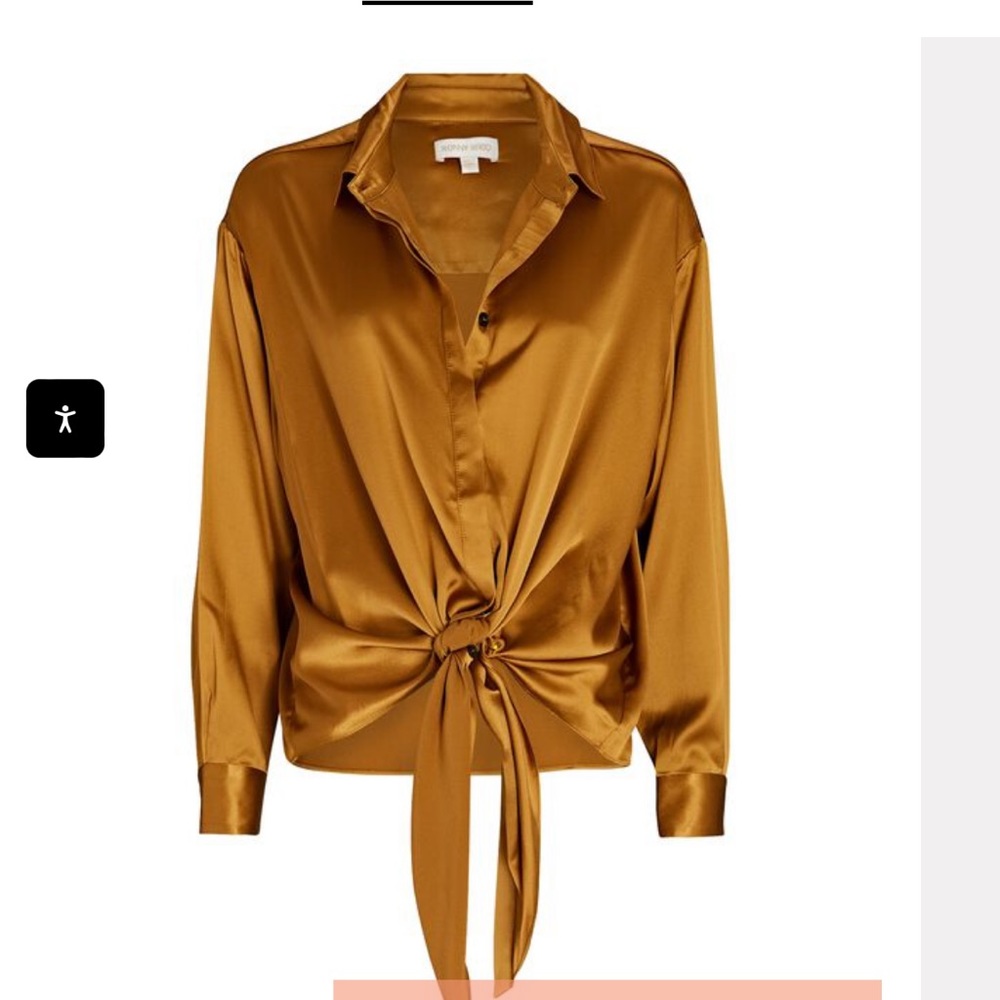RONNY KOBO Taliah Tie-Front Silk Blouse (real silk)